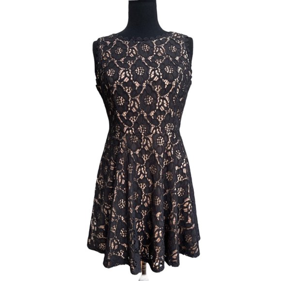 City Triangles Dresses & Skirts - City Triangles Lace Fit Flare Black Dress Size 11